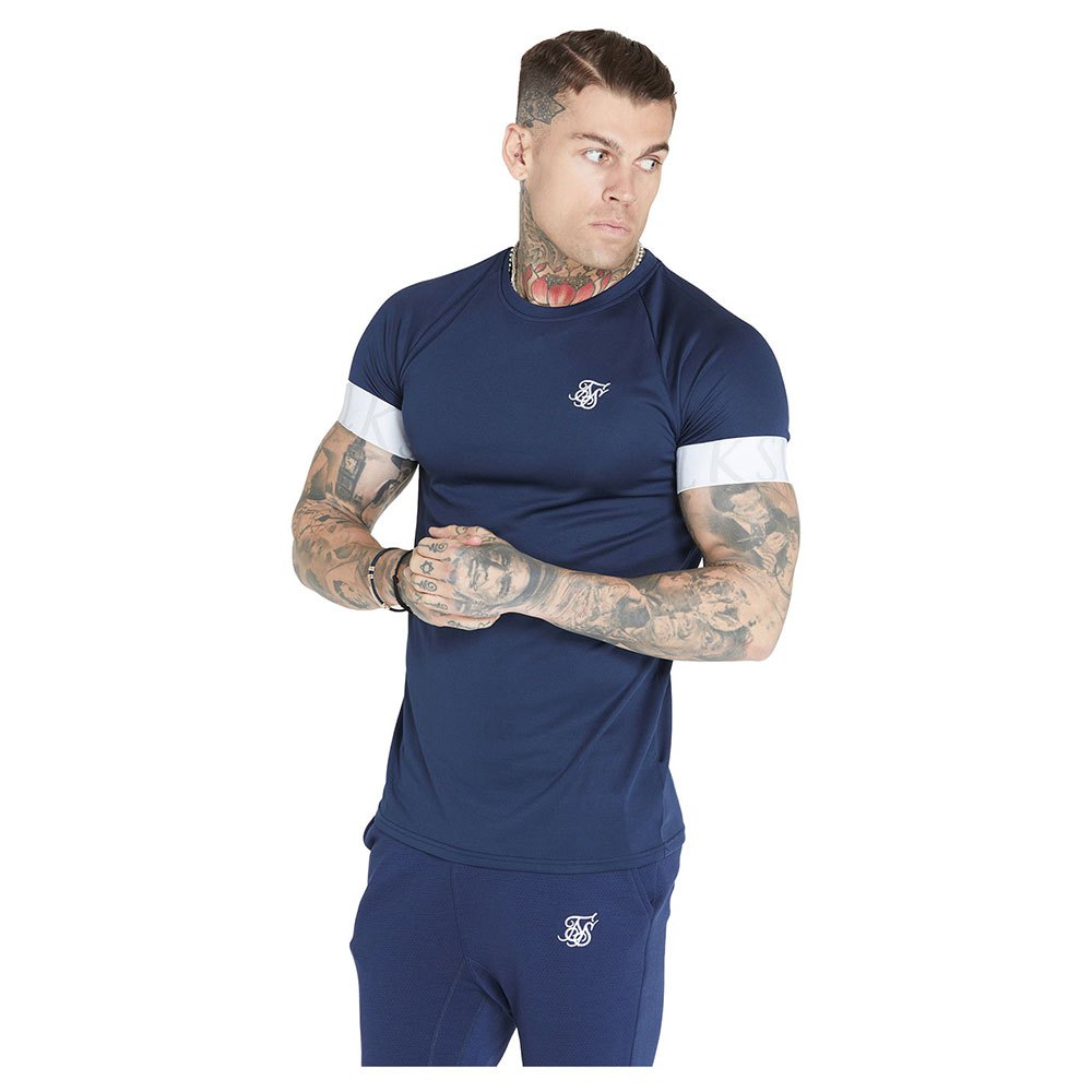 cat Armstrong mild Siksilk Dynamic Tech Short Sleeve Crew Neck T-Shirt Blue| Dressinn
