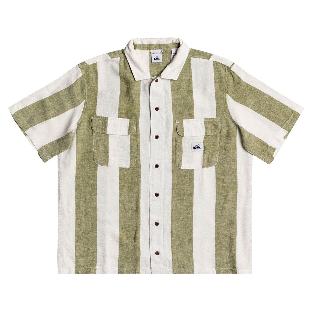 Quiksilver Mens Stripe Short Sleeve Comfort Button-Down Shirt BHFO 9922 