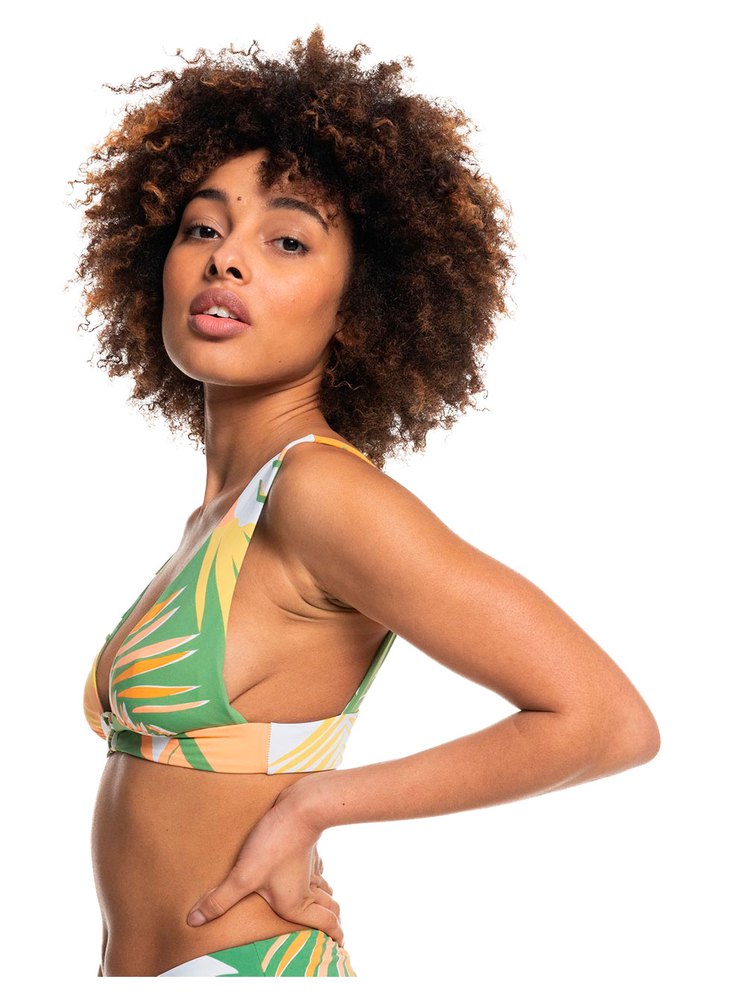 Roxy Womenss Find Your Wild Moderate Fixed Tri Bikini Swimsuit Top 
