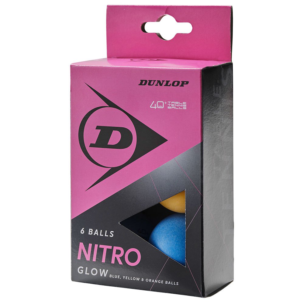Pack of 6 Dunlop Nitro Glow Table Tennis Balls 