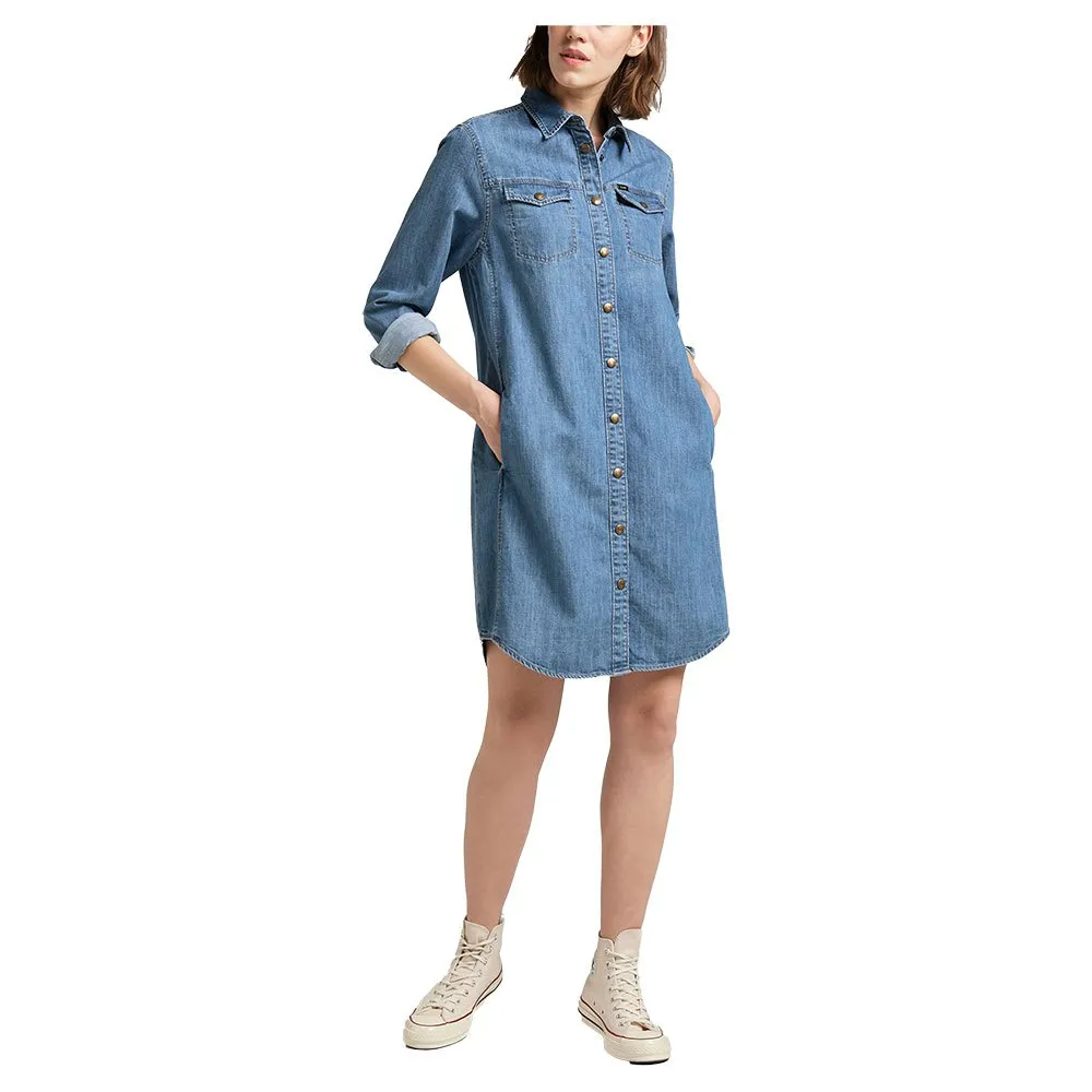 Lee Long Sleeve Dress Blue | Dressinn