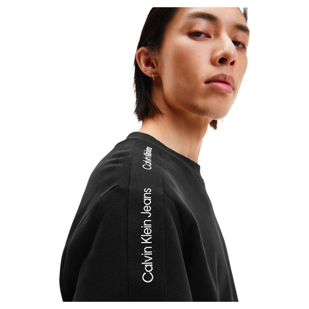 Edition Fremtrædende Mild Calvin klein jeans Contrast Tape Logo Sweatshirt Black | Dressinn
