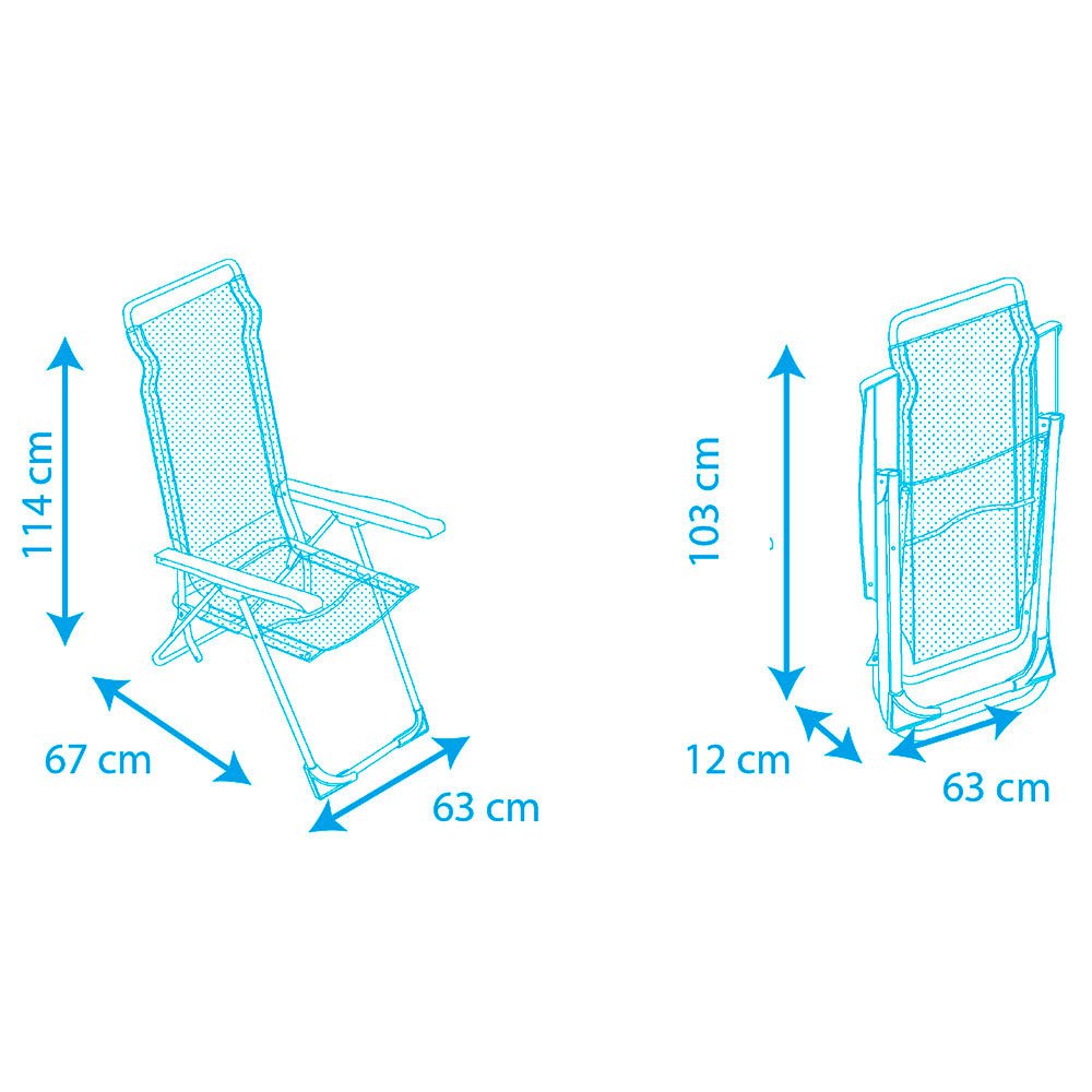 Solenny 5 Position Folding Armchair 114x67x63 cm