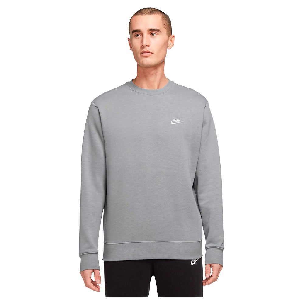 Floreren Super goed voorbeeld Nike Sportswear Club Crew Long Sleeve T-Shirt Grey | Dressinn