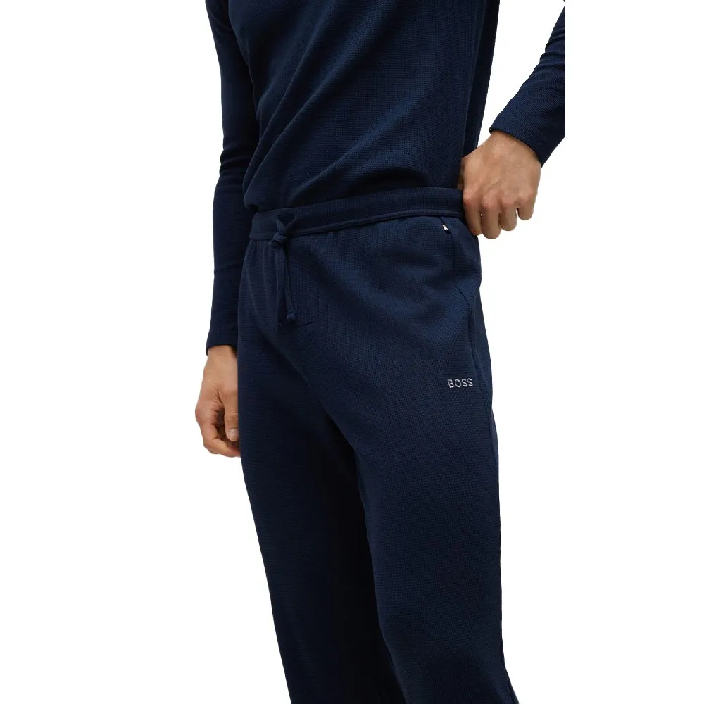 BOSS Herren Pyjama Hose – Waffle Cuff, Aus 60% Baumwolle & 40% Polyester