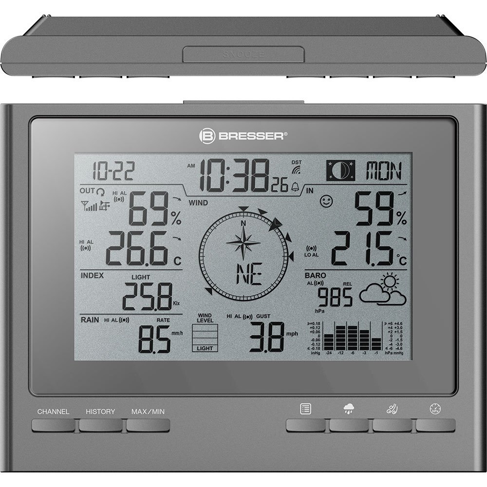 Bresser Funk Wetterstation mit 3 Sensoren Alarm Thermometer Hygrometer Weiß NEU 