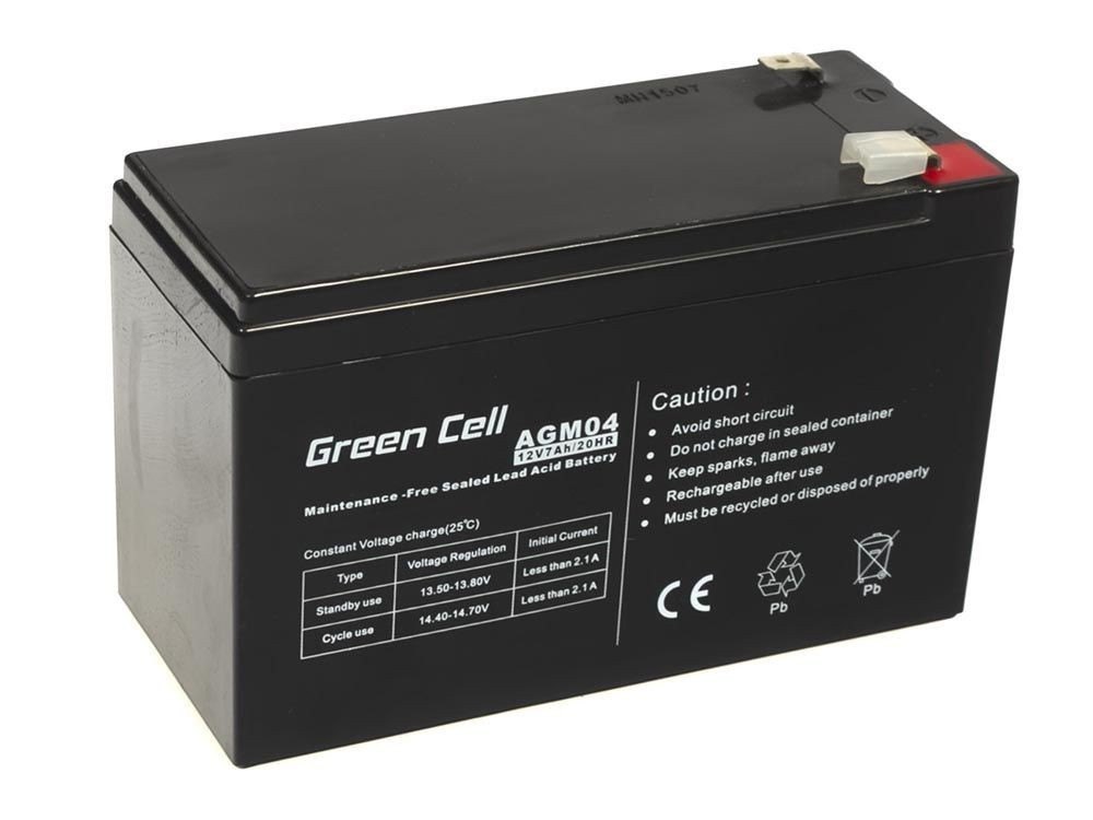Green Batteri 12V (6.3Mm) 7000Mah Vrla Agm Sort| Dressinn