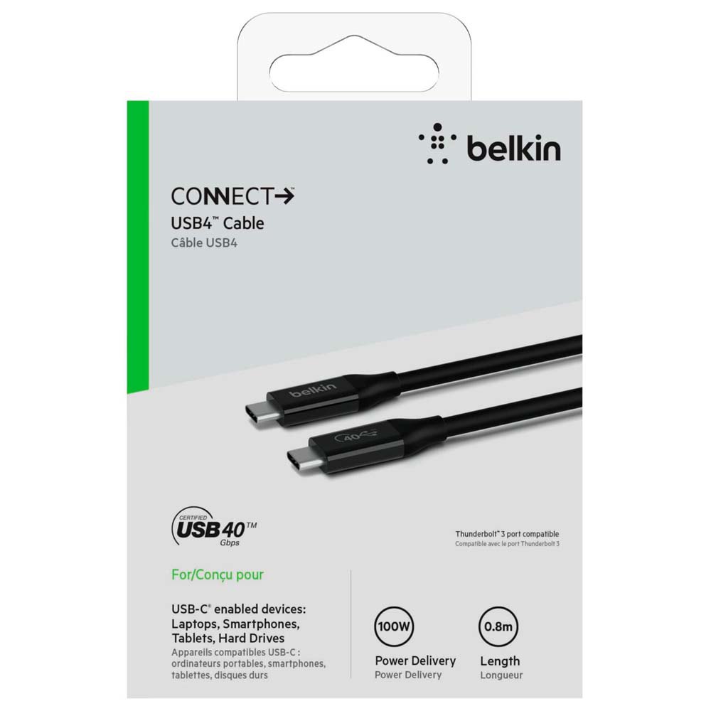 Belkin Active Thunderbolt 4 Cable 2M 6.6FT eGPU USB 4 Compliant and Compatible with TB3 Compatible with MacBook Pro and More USB Type C Connection with 100W Power Delivery PD Enabled 