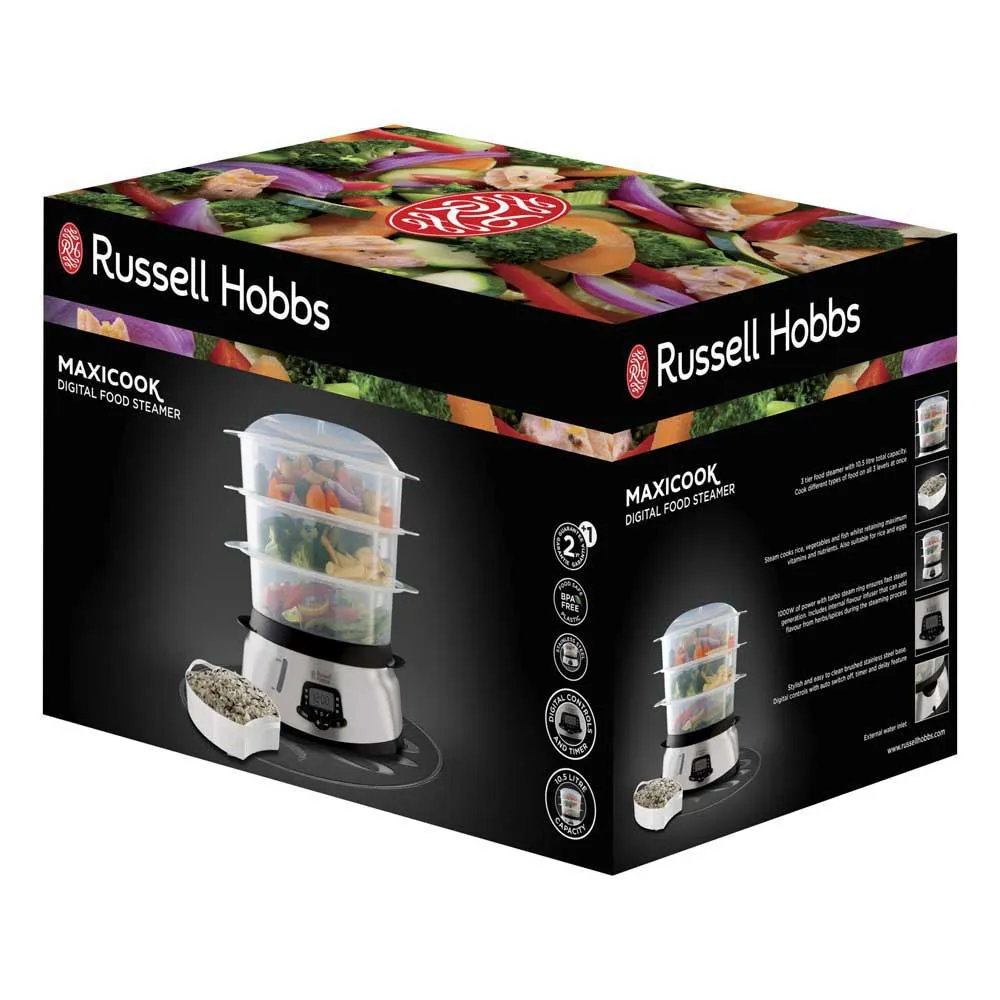 Russell hobbs Vaporera 2356056 MaxiCook 1000W Plateado Techinn
