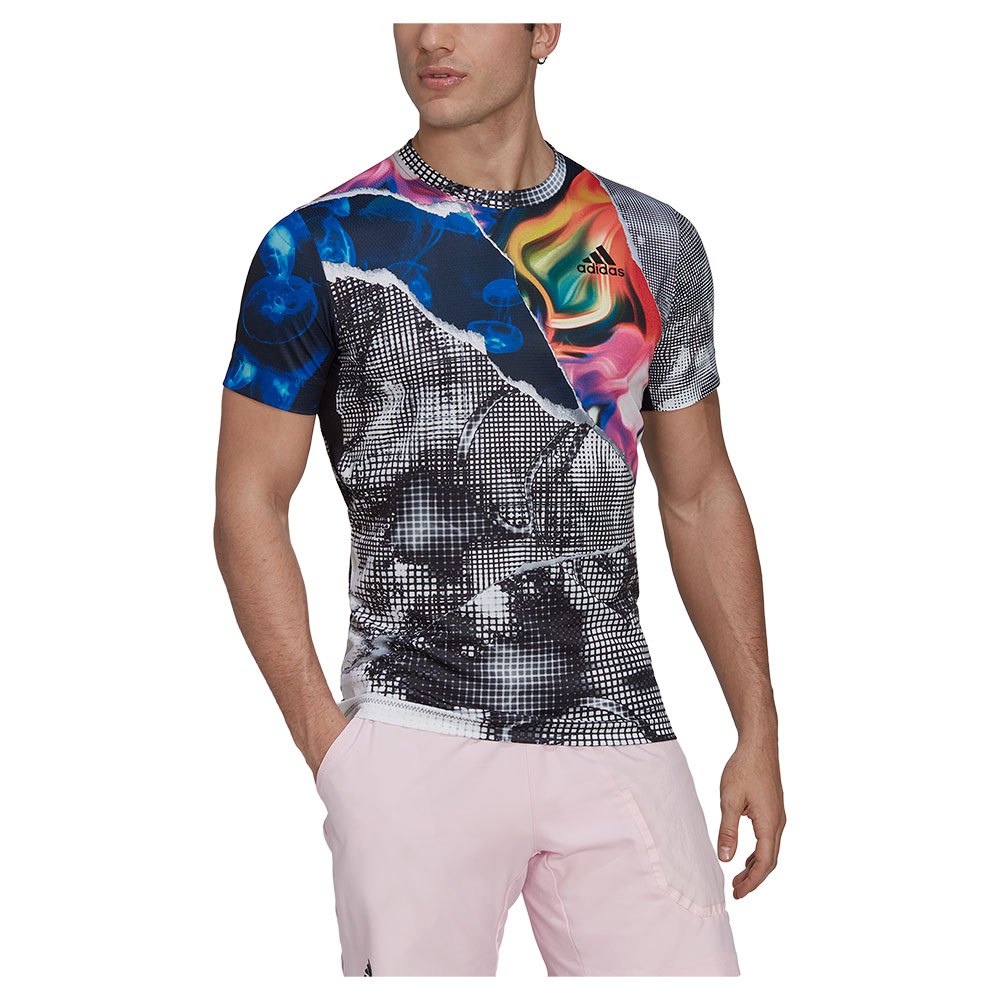Clap Oppose male adidas U.S. Series Printed Freelift Short Sleeve T-Shirt Multicolor|  Smashinn