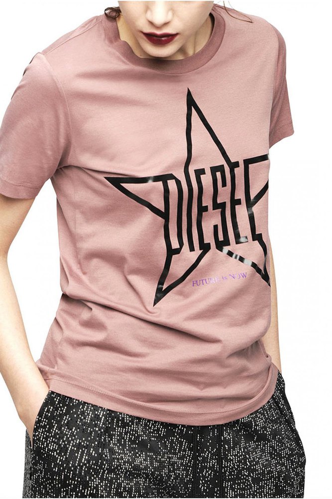 last sikkert let at håndtere Diesel Sily-Za T-Shirt Pink | Dressinn
