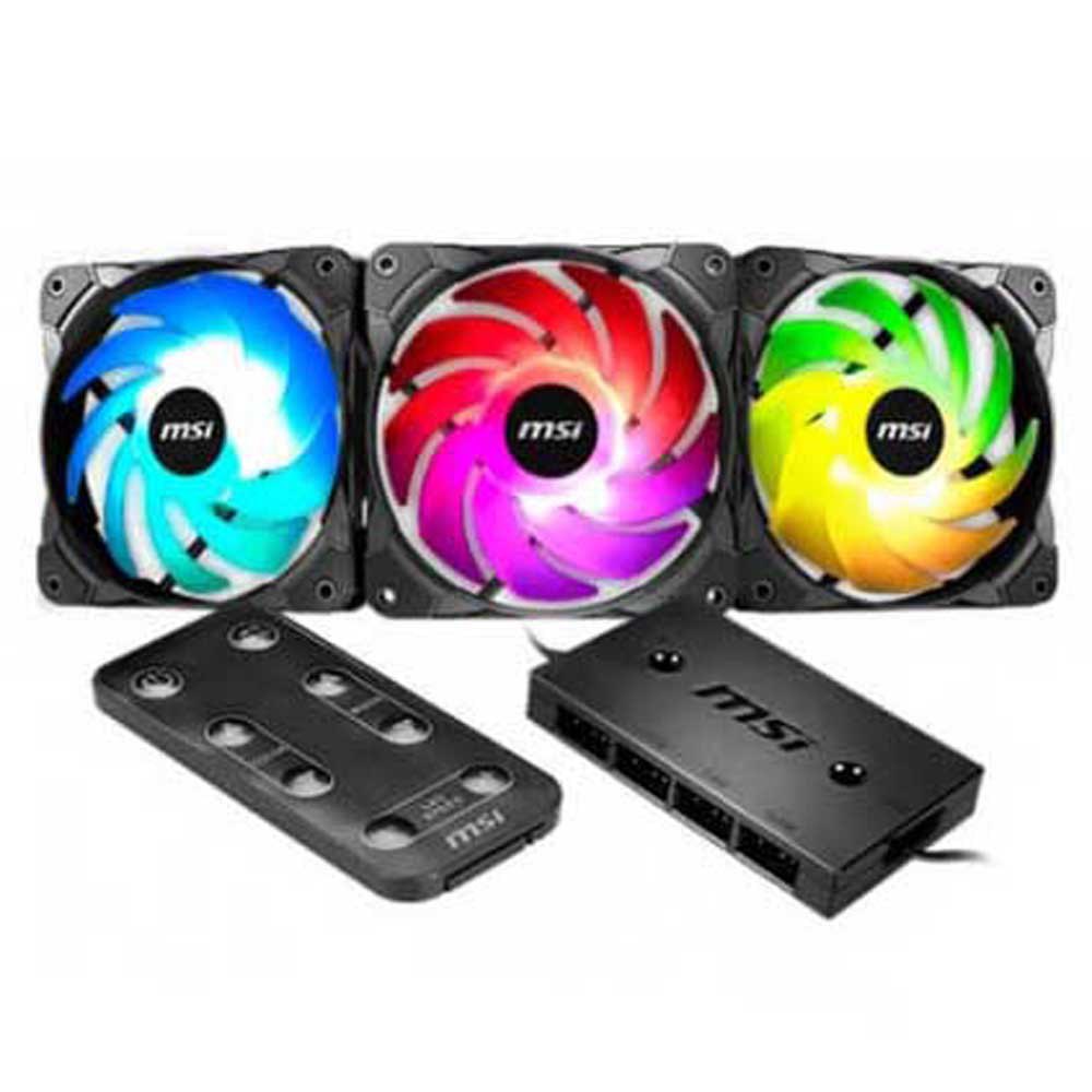 MSI Rainbow Fan Pack 120x120 3 Units Black | Techinn