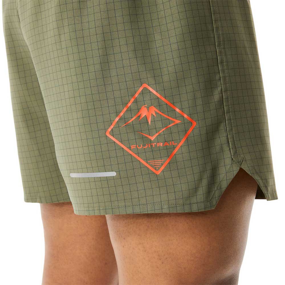 Sin alterar Frugal Producción Asics Pantalones Cortos Fujitrail Logo Verde | Runnerinn
