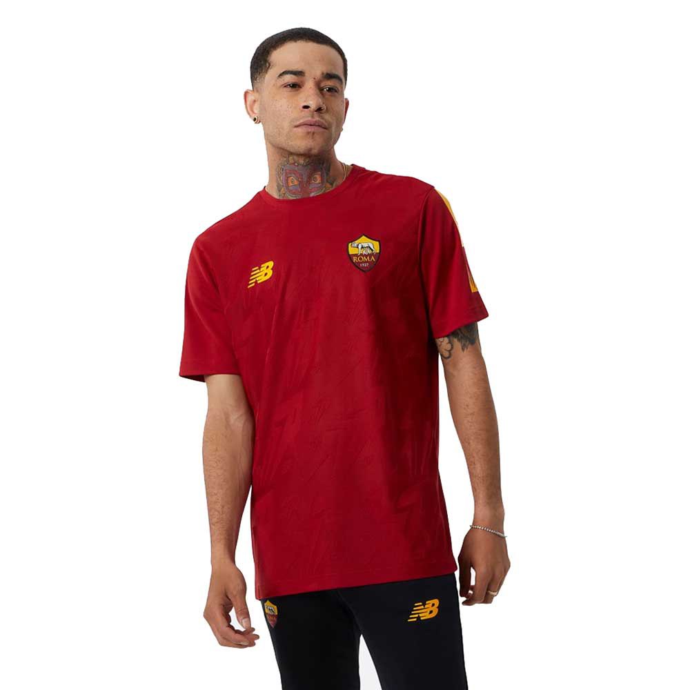  New Balance Men's AS Roma Short Sleeve Jersey, Home , Small :  Clothing, Shoes & Jewelry