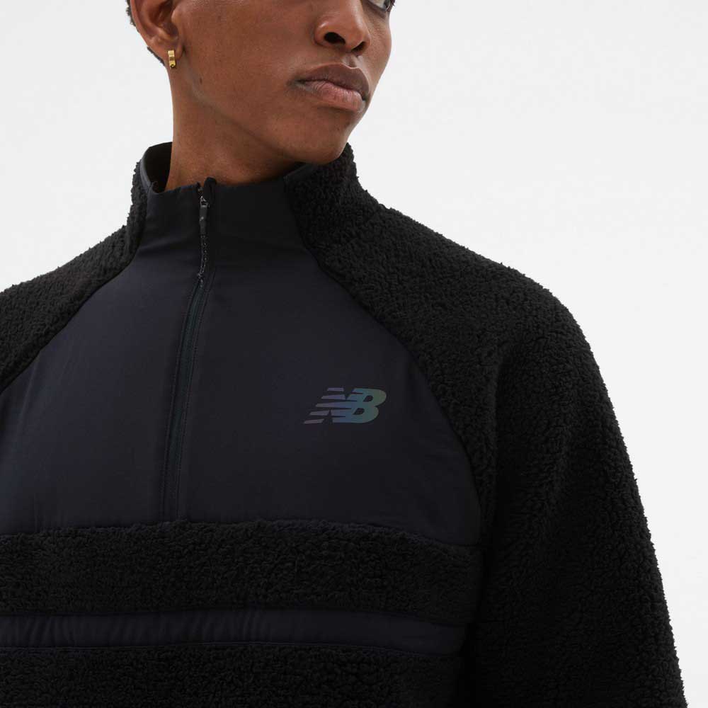 New Balance Q Speed Sherpa Anorak in Black for Men Womens Clothing Jumpers and knitwear Zipped sweaters 