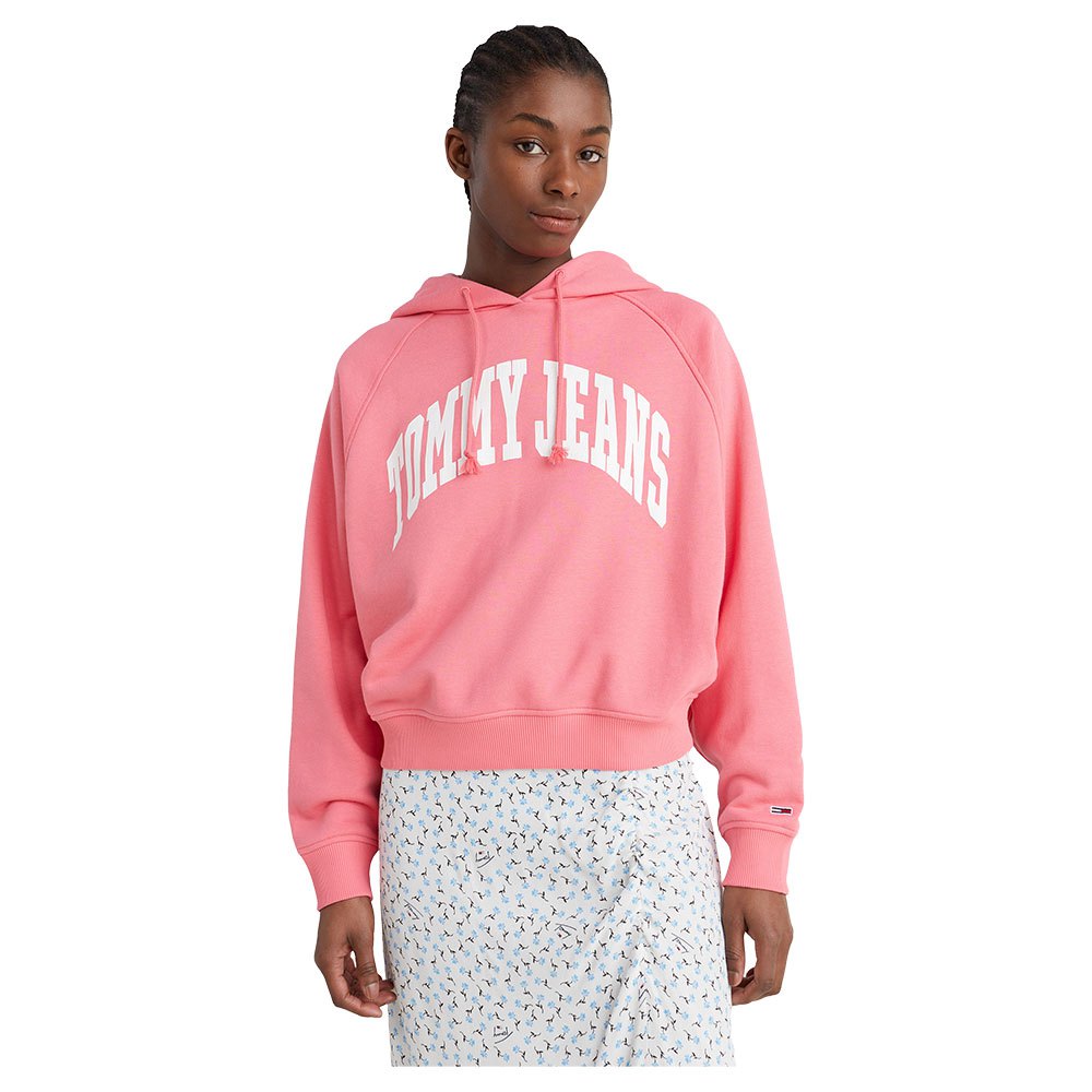 vuurwerk concept periode Tommy jeans Relaxed College 1 Hoodie Pink | Dressinn