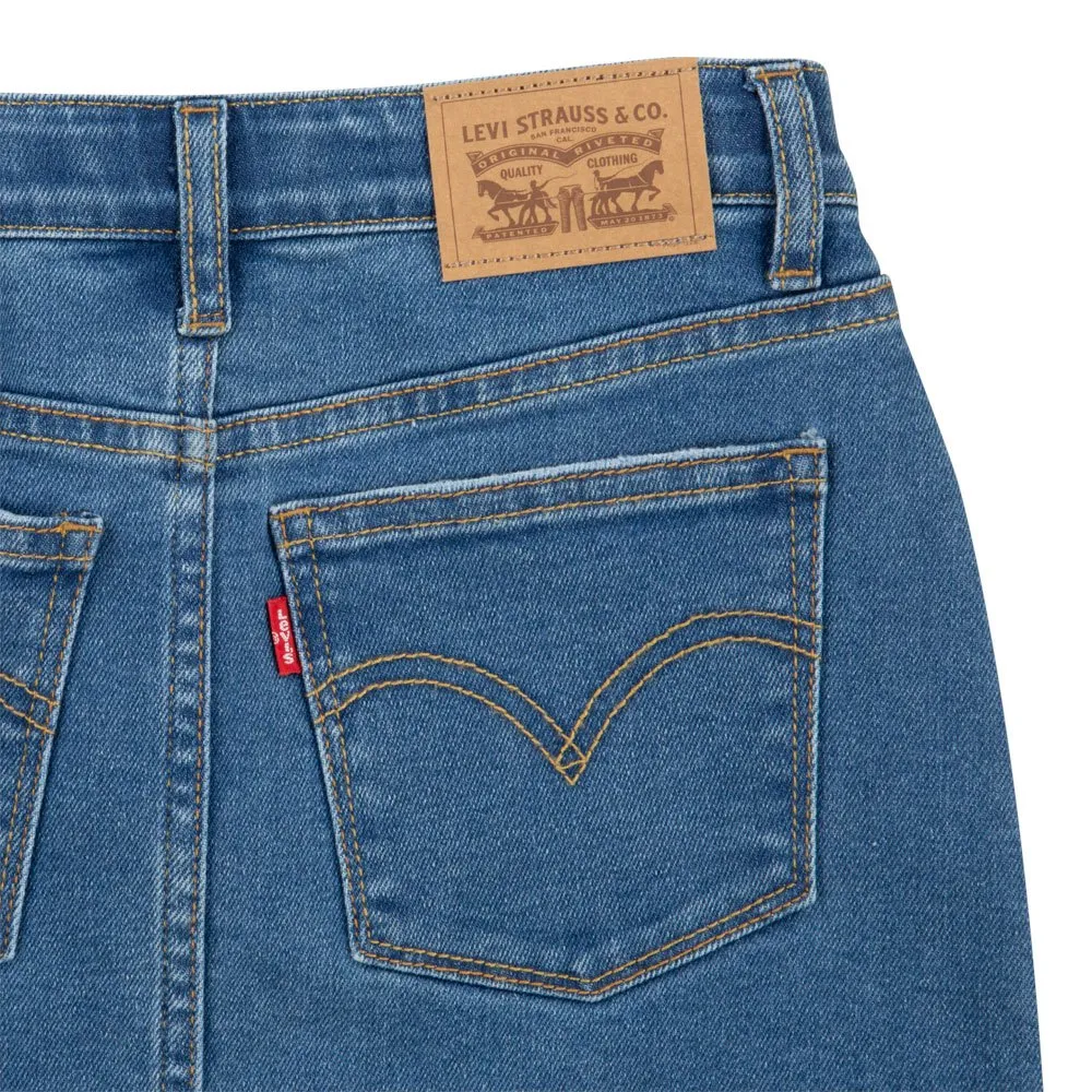 Jupe Denim Levi's Taille Haute - Style Pull-on Avec Ceinture à Volants