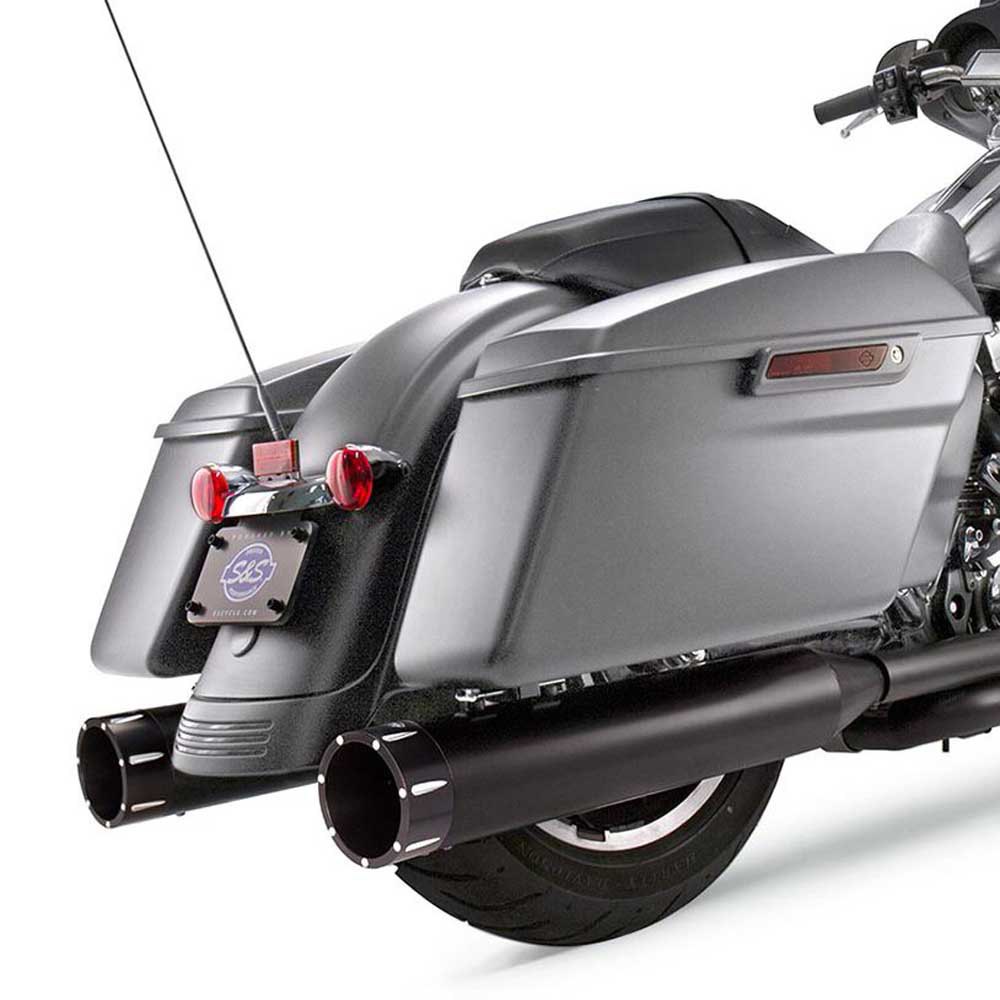 Ss cycle スリッポンマフラー 4.5´´ MK45 Contrast Cut Tracer Harley Davidson FLHR  1750 ABS Road King 107 22 Ref:550-0670 黒| Motardinn