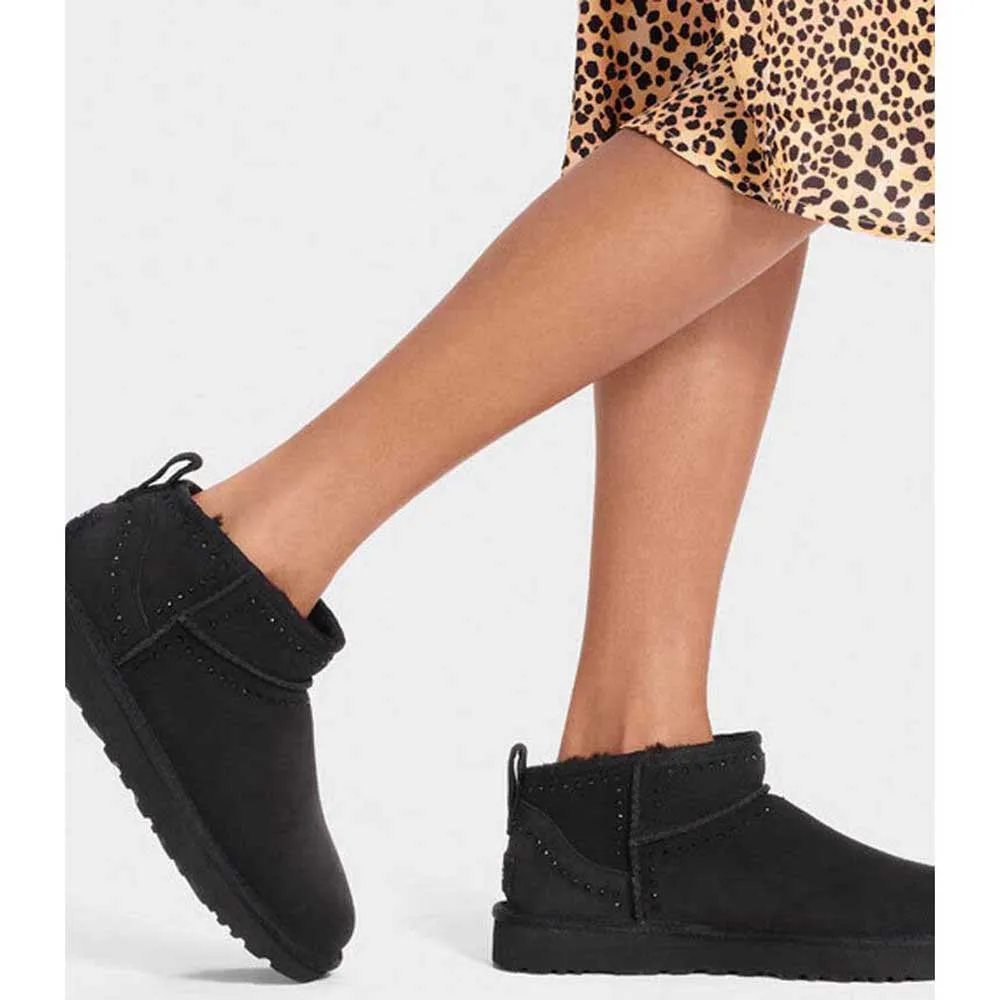 Ugg Classic Ultra Mini Bling boots Black | Dressinn