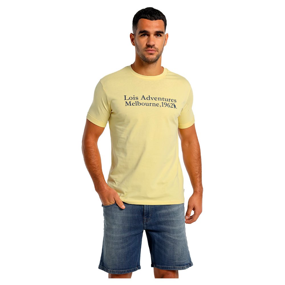 wenkbrauw eetpatroon viel Lois jeans 121604-15632-3433 Short Sleeve T-Shirt Yellow| Dressinn