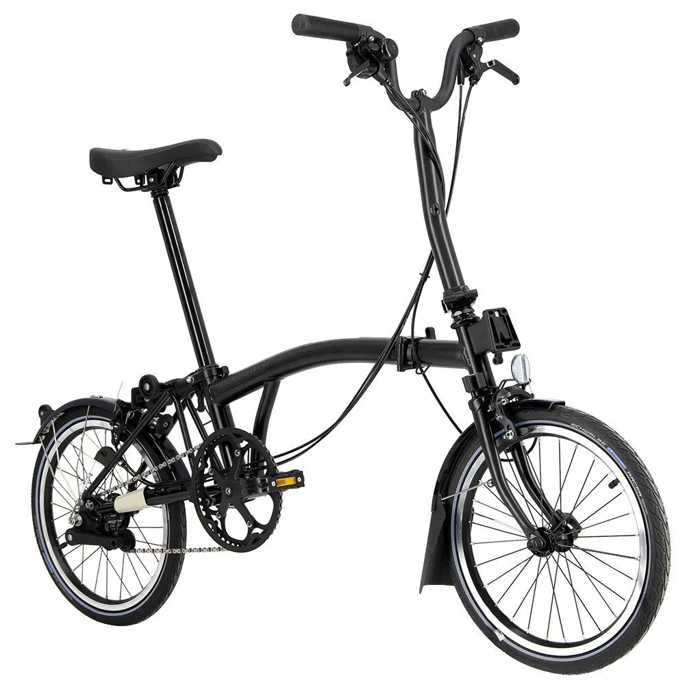 Brompton C Line Explore Medium Handlebar Folding Bike, Black Bikeinn