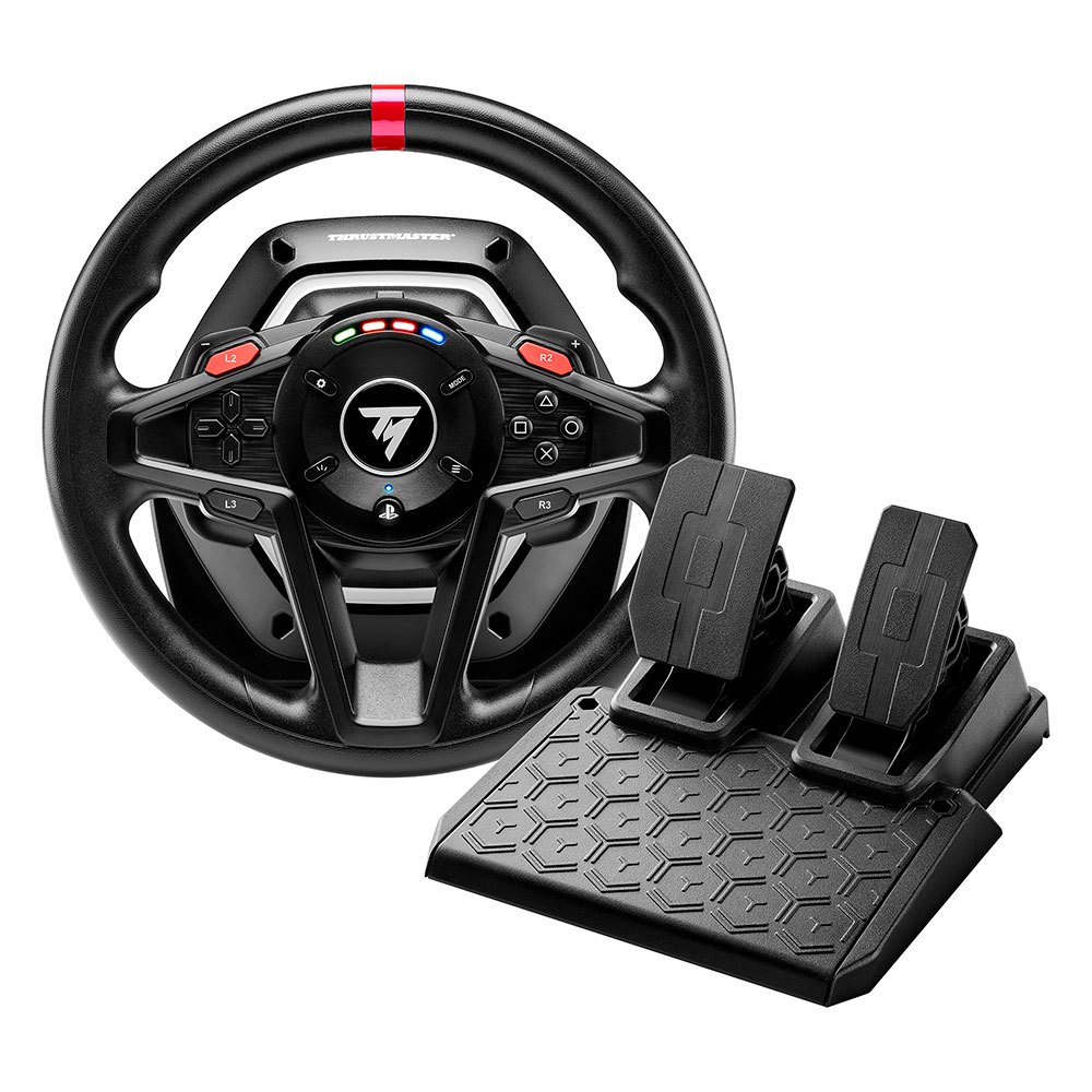 T128 PS5/PS4/PC Steering Wheel And Pedals Black| Techinn