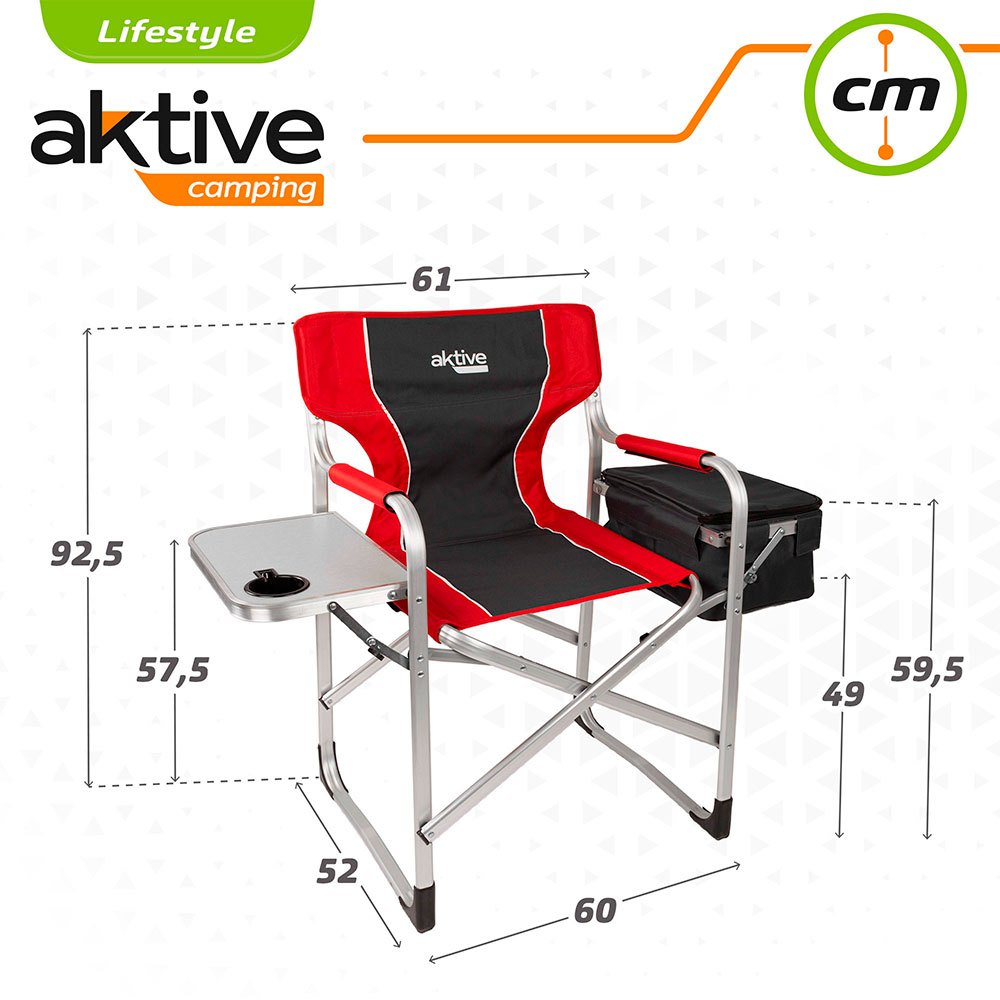Aktive Aluminium With Tray And Iso Bag Director Folding Chair