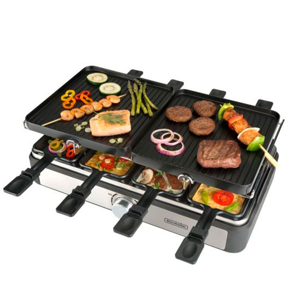 Bewusteloos Rouwen dilemma Bourgini Gourmette Raclette Grill Electric Roasting Griddle 1400W Silver|  Techinn
