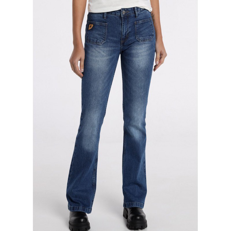 karton Wreed Locomotief Lois jeans 131193 Straigh Boot Low Waist Jeans Blue | Dressinn