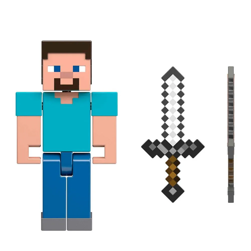 Steve Rd Minecraft Steve med sværd-figur Gylden | Kidinn Figurer
