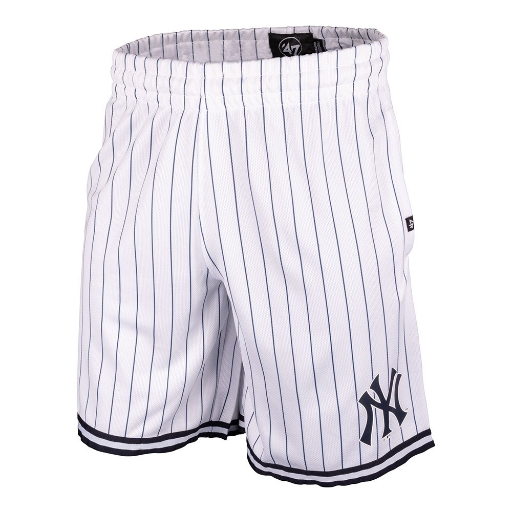 47 MLB New York Yankees Pinstriped Grafton Sweat Shorts White
