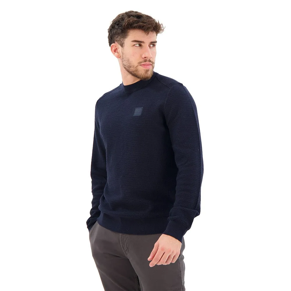 BOSS Pull Tricoté Homme Anion Open Green - Confort Et Élégance