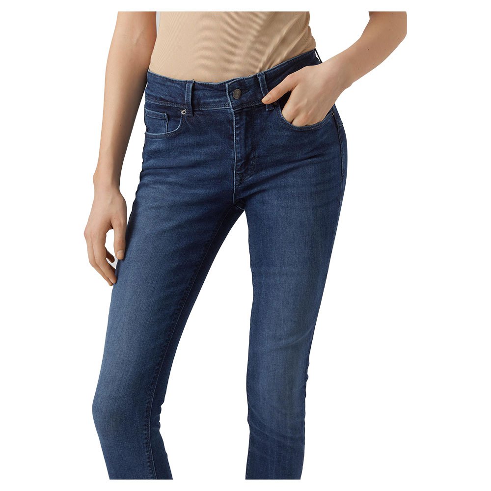 Vero moda Push Up Skinny Fit Ri3130 Jeans Met Middelhoge Blauw|