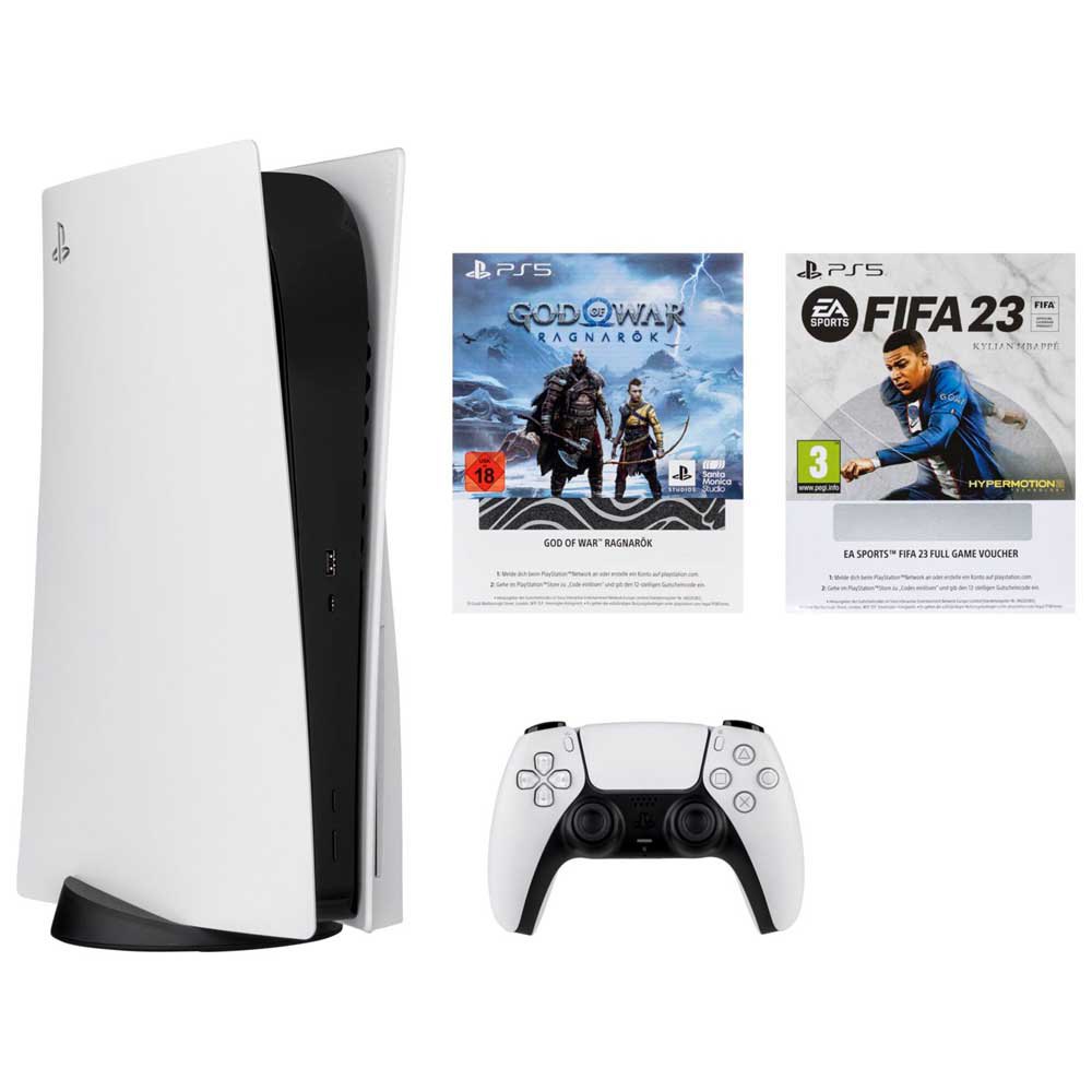 reservation Continent Wow Playstation PS5 825GB + GOW + FIFA 23 Console White | Techinn