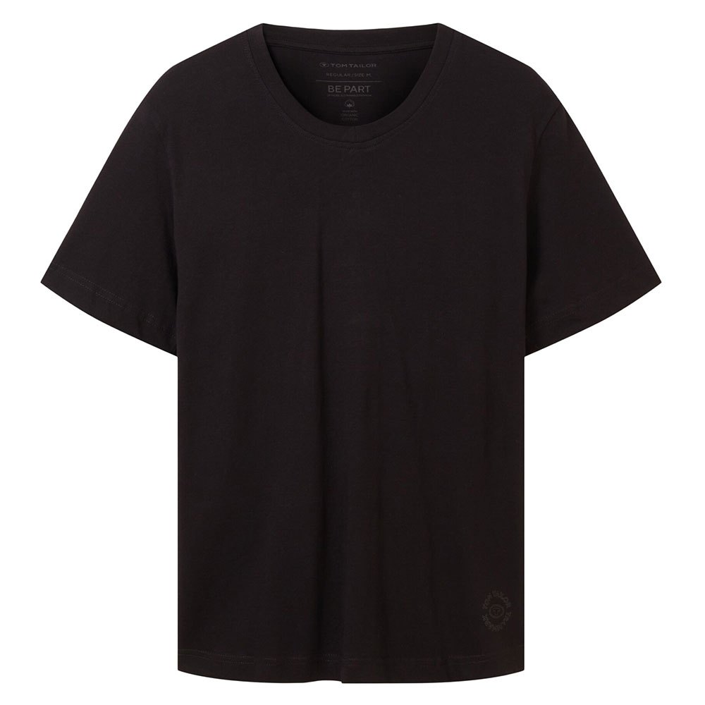 Tom tailor 1037738 Short Sleeve V Neck T-Shirt 2 Units Black| Dressinn