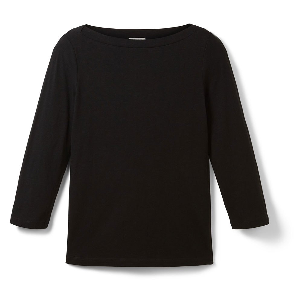 Tom tailor 1038028 Basic Slub Long Sleeve T-Shirt Black| Dressinn