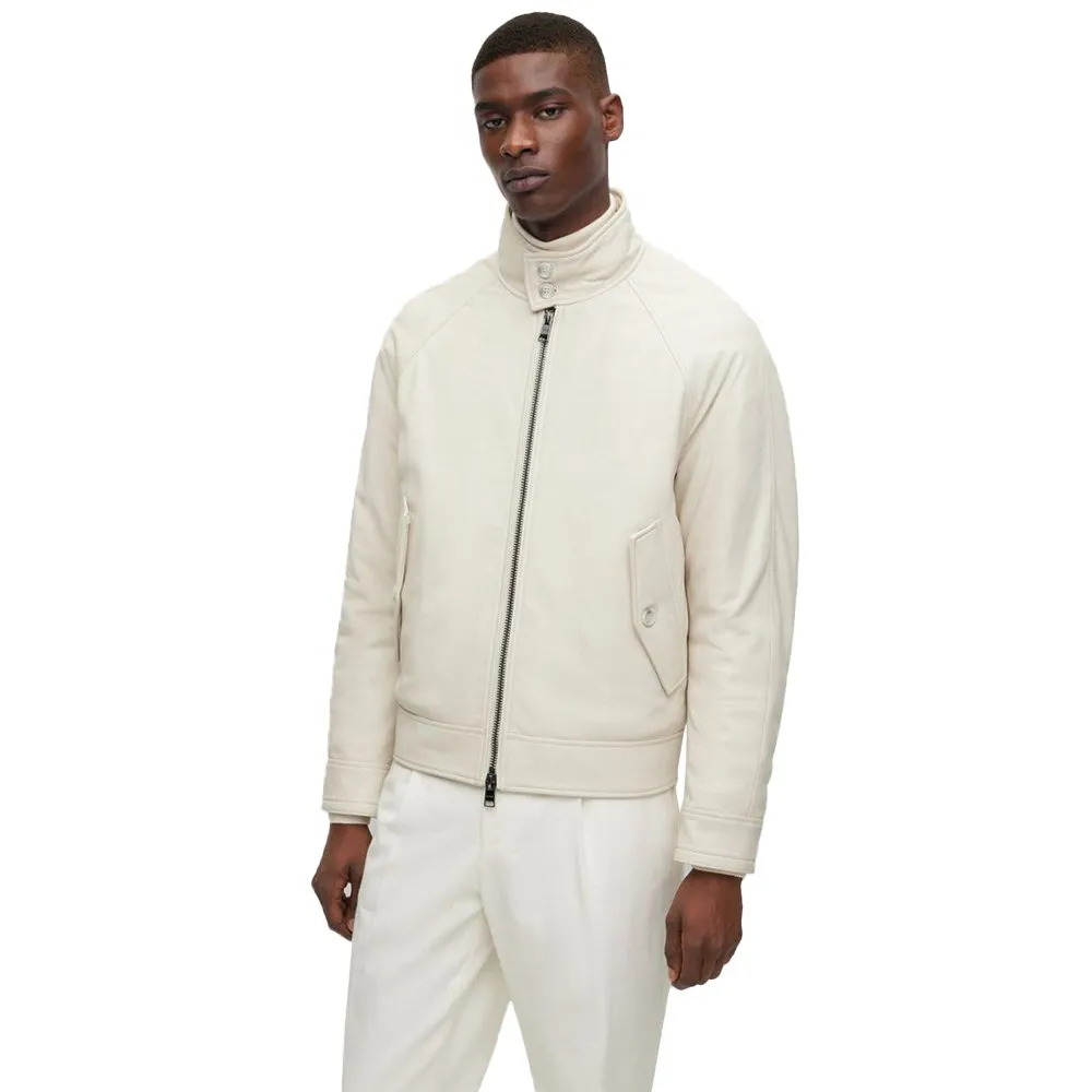 BOSS T Mesa 10240577 leather jacket Beige | Dressinn