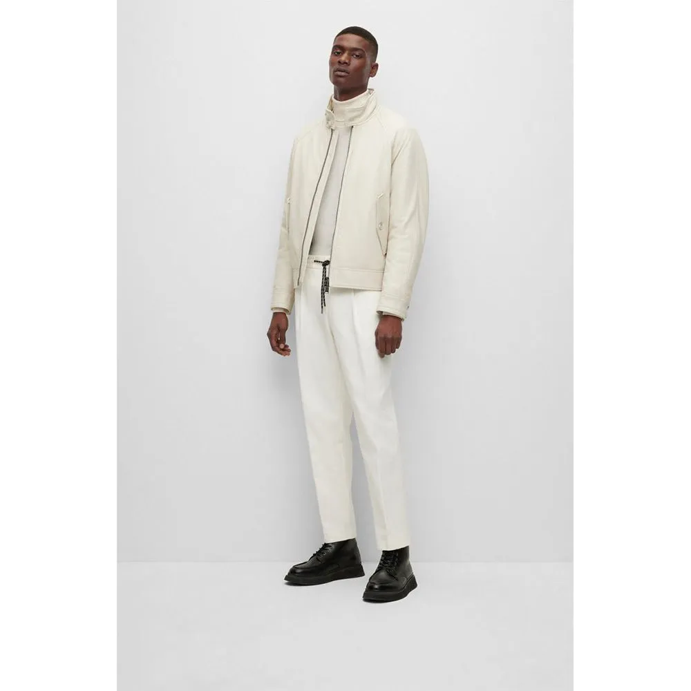 BOSS T Mesa 10240577 leather jacket Beige | Dressinn