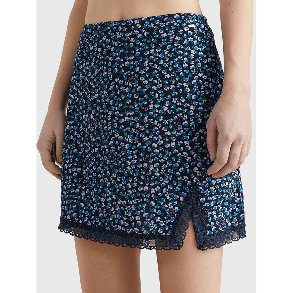 Tommy jeans Ditsy Floral Lace Short Skirt Blue | Dressinn