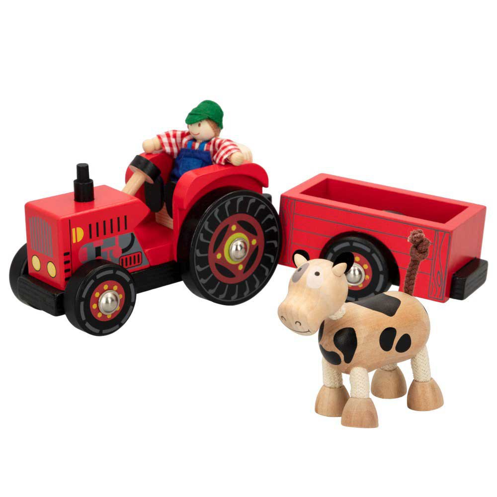 Woomax 木製トラクター 金 | Kidinn 教育おもちゃ