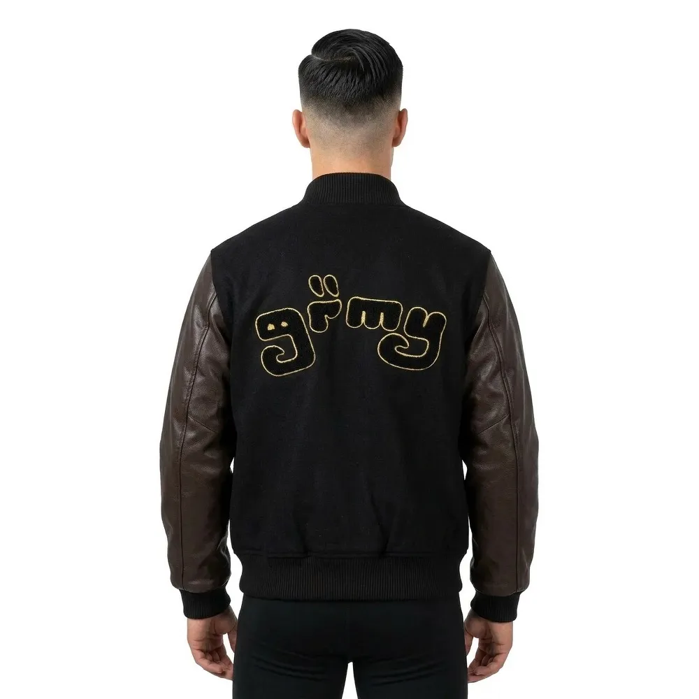 Grimey Lust Mantra Wool Baseball jacket Black | Dressinn