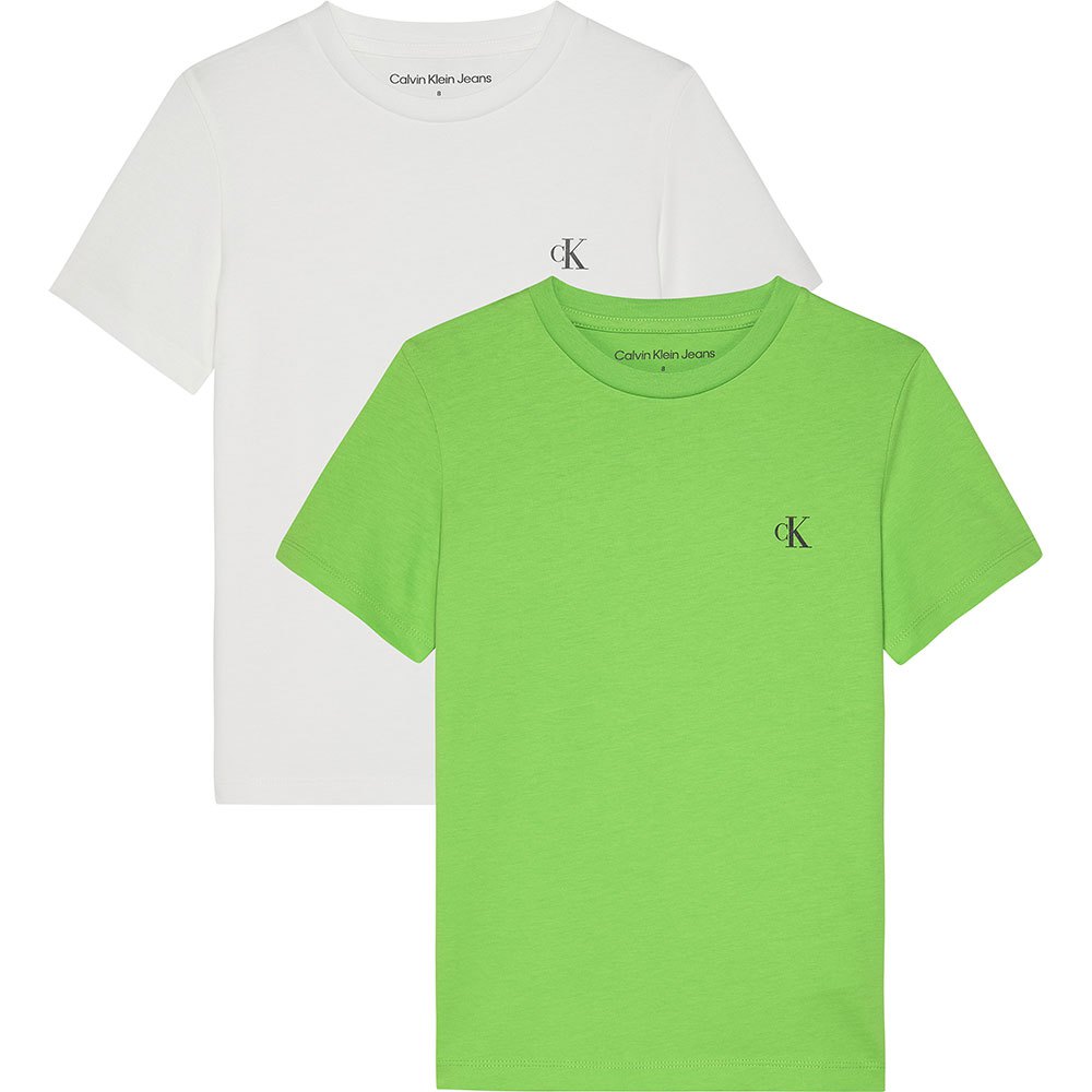 Calvin klein jeans 2 Pa Monogram Kurzärmeliges T-shirt 2 Einheiten  Mehrfarbig| Dressinn
