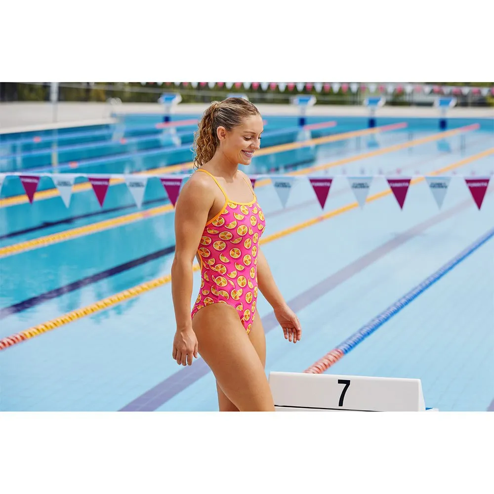 Funkita Single Strap Mark Spritz swimsuit Pink | Swiminn