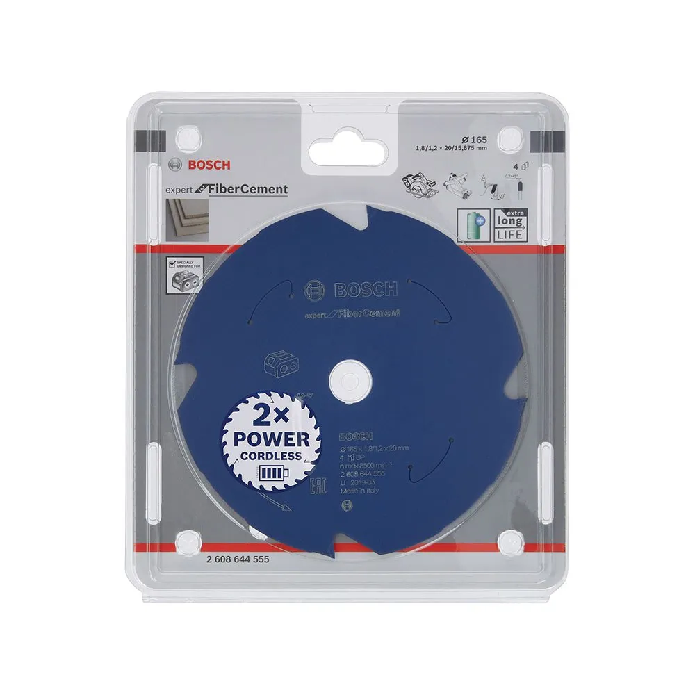 Bosch professional Expert Fibre Cement 165x20x1.8/1.2x4D Circular Saw Blade Blue Bricoinn
