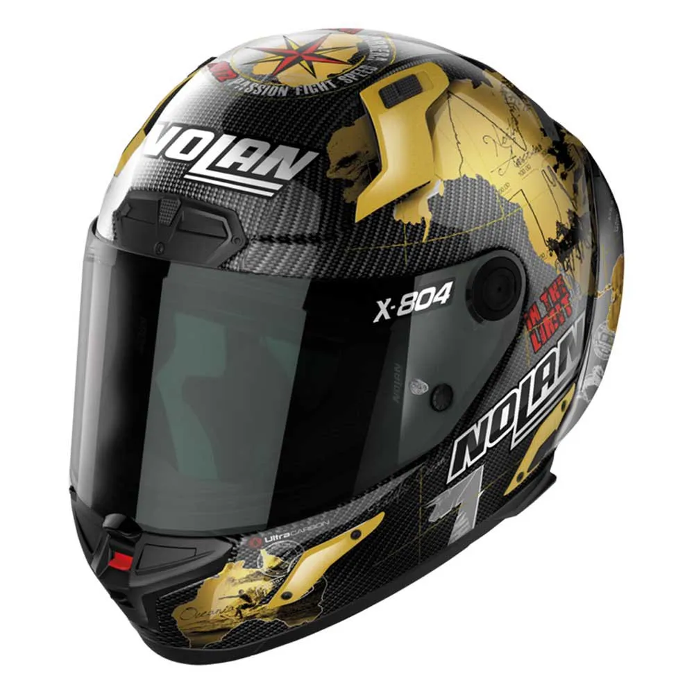 Nolan X-804 RS Ultra Carbon Checa Gold full face helmet Black