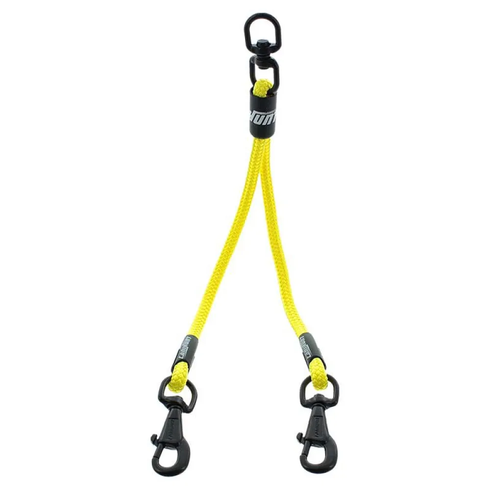 Guinzaglio Triplo Per Cani CANIHUNT Hunter | Poliestere Piatto, 150 Cm | Con 3 Moschettoni, Per Passeggiate