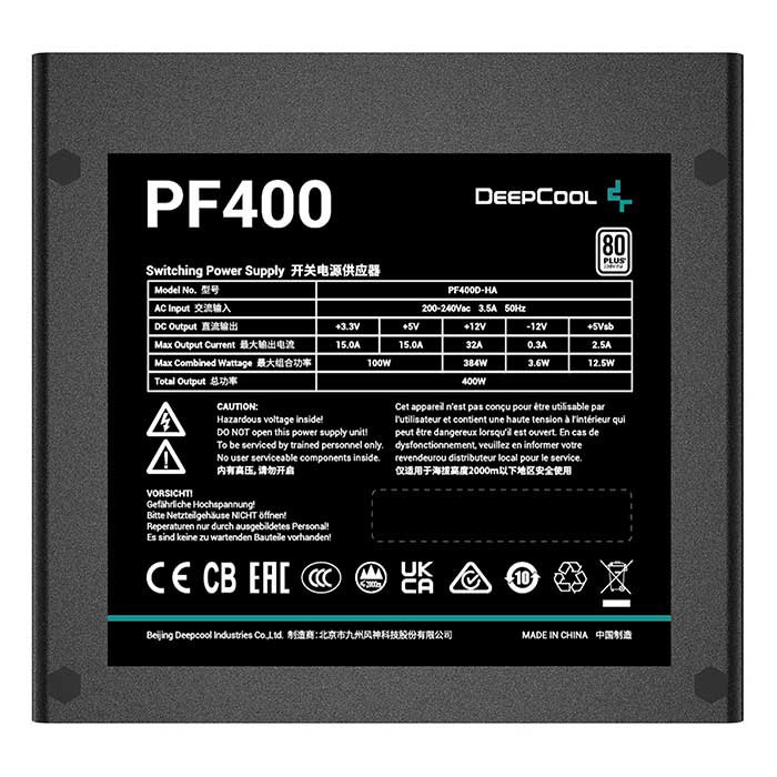 Deepcool PF400 80 Plus 500W Voeding