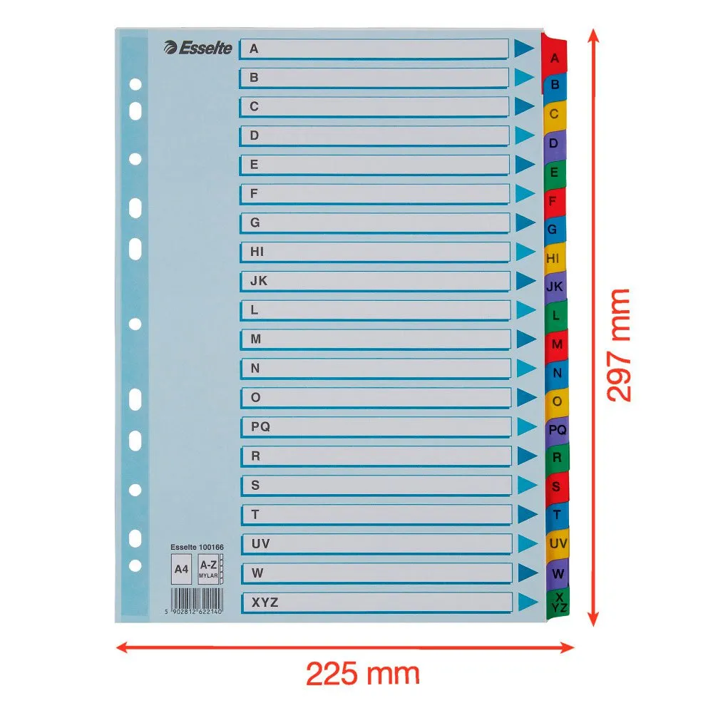Esselte Multiperforerade A4 A-Ö indexregister