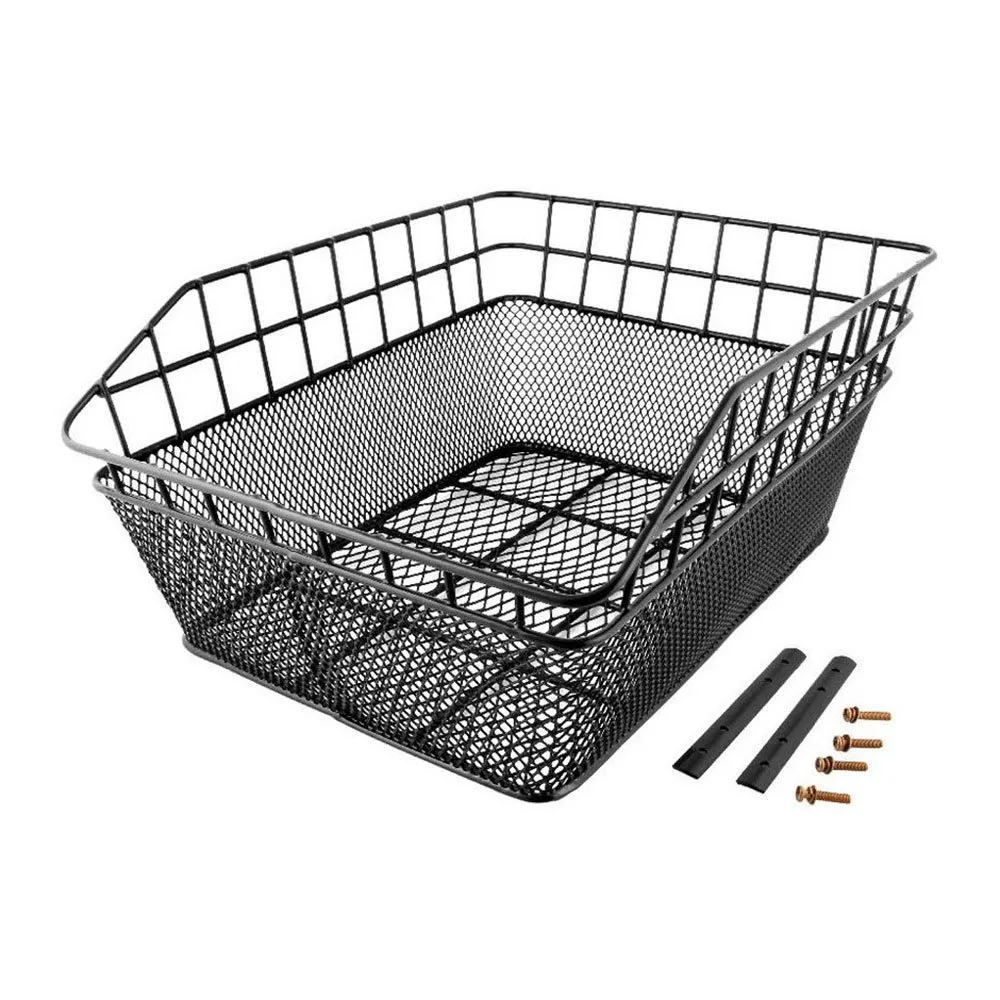 Mvtek Rectangular Rear Basket, Black | Bikeinn