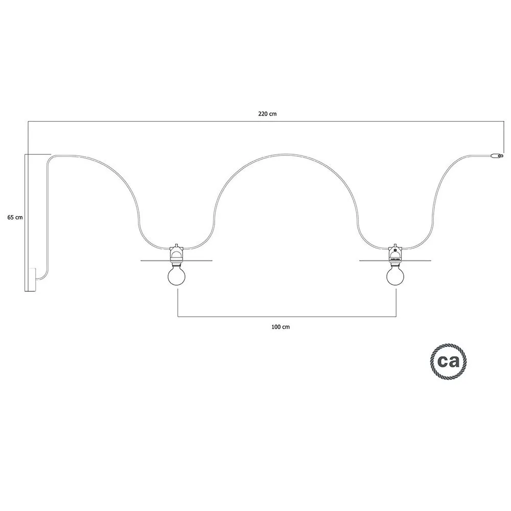 Creative Cables Outdoor-Kabel In Leinenoptik – 5 Meter, Braun SN04, Rund, Für EIVA IP65 Außenbeleuchtung